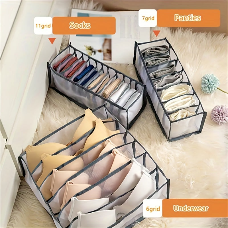 Grid Storage Box for Underwear, Socks, and Bras - Home and Bedroom Organizer