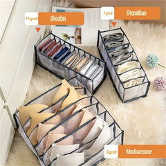Grid Storage Box for Underwear, Socks, and Bras - Home and Bedroom Organizer