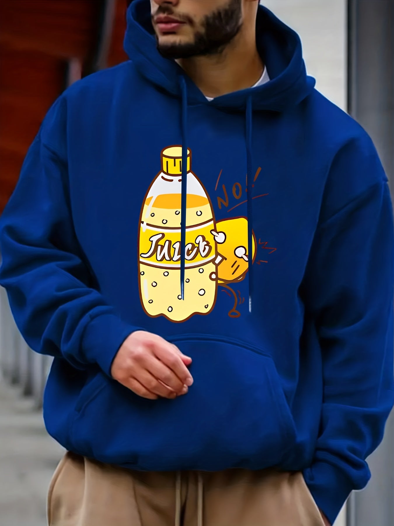 Lemon Juice Print Hoodie for Men