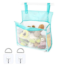 Mesh Bath Toy Organizer w/ Hooks - Extra Large Opening, Bathroom Toys