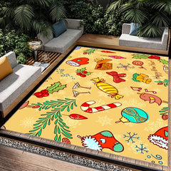 Christmas Room Carpet Waterproof Kitchen Rug Anti-Slip Mat