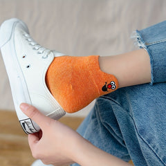 5 Pairs Cartoon Embroidery Low Cut Ankle Socks Women's Stockings