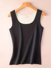 2pcs Thermal Underwear Warm Seamless Crew Neck Tank Top Women's Lingerie