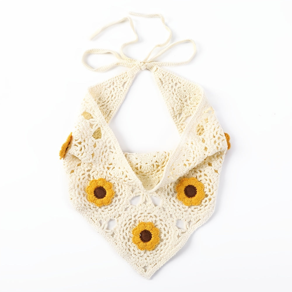 Boho Knitted Triangle Bandana Hair Scarf Hairband for Women Girls