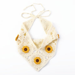 Boho Knitted Triangle Bandana Hair Scarf Hairband for Women Girls