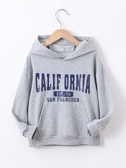 California Letter Hoodie Sweatshirt Top For Teens Girls