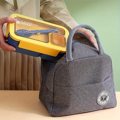 3pcs Heart Leaf Lunch Box Set Insulated Bag Storage Bag Grey Pink Green