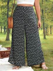  Wide Leg Trousers Elastic High Rise Floral Print Pants