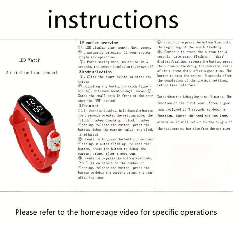 Christmas LED Waterproof Digital Outdoor Mini Watch