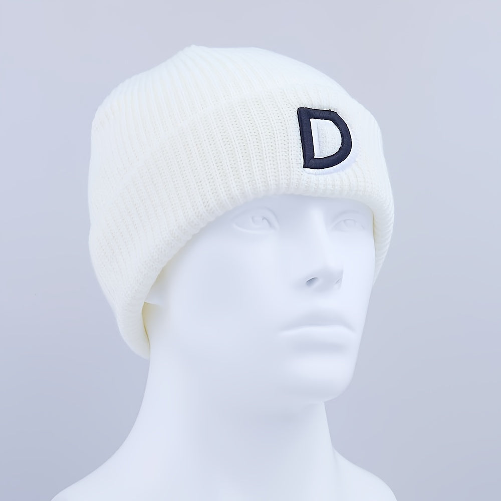 D Embroidered Knitted Hat Men Beanie Hat