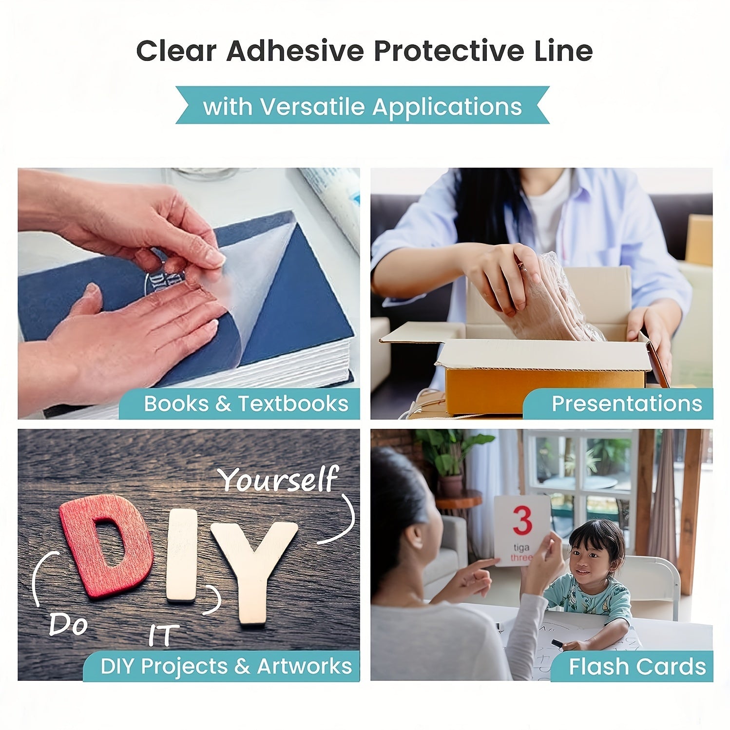 Clear Adhesive Protective Liner for Books and Documents