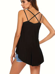 Cutout Straps Tank Top Sleeveless Summer Top