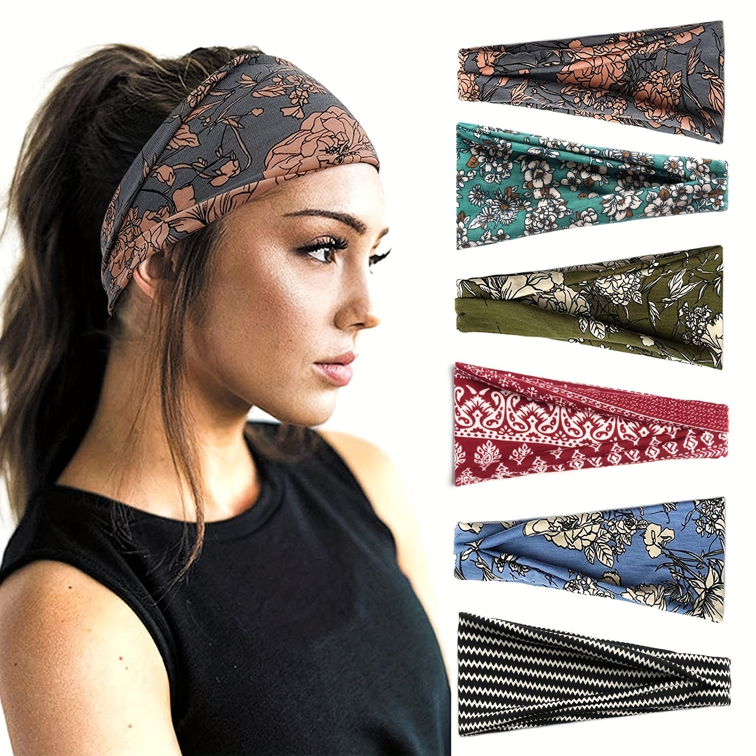 Boho Wide Headband Yoga Sweatband Hair Accessory