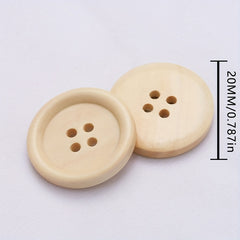 5pcs Natural Wooden Buckle Four Eyed Wooden Button DIY Clothing Accessories