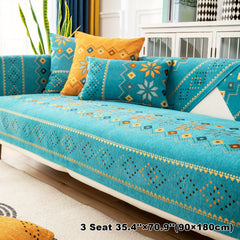 Bohemia Chenille Sofa Cover Pet Friendly Plush Sofa Protector Cover