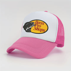 Hip Hop Mesh Trucker Hat Unisex Candy Block Fish Print Baseball Cap
