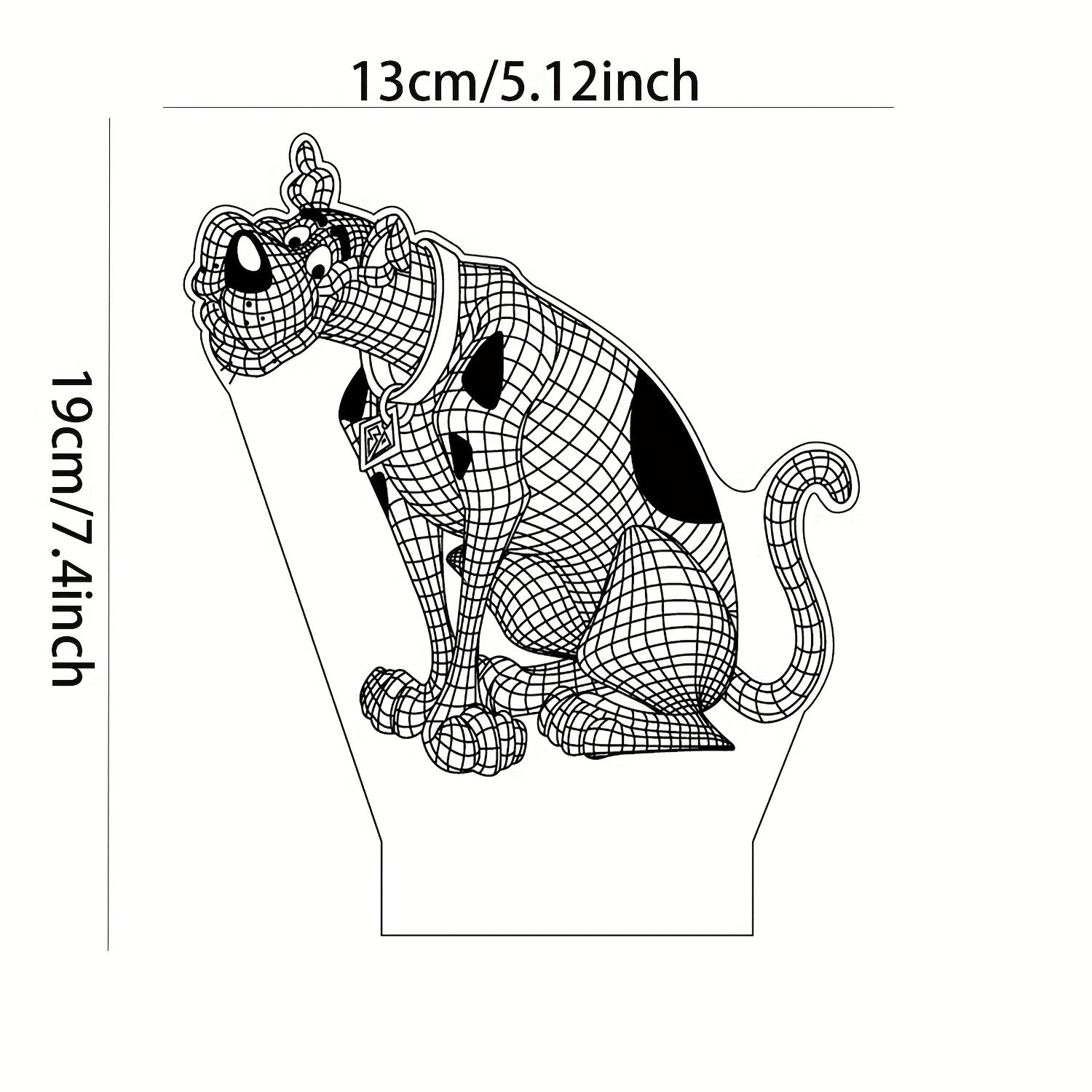 3D Cartoon Dog Night Light for Kids, 16 Colors Changing with Remote Control