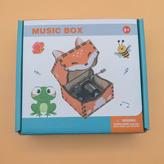 Wooden Animal Handheld Music Box Toy with 6 Characters