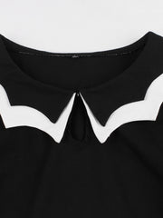 Plus Size Gothic Dress Bat & Spiderweb Embroidered Cap Sleeve