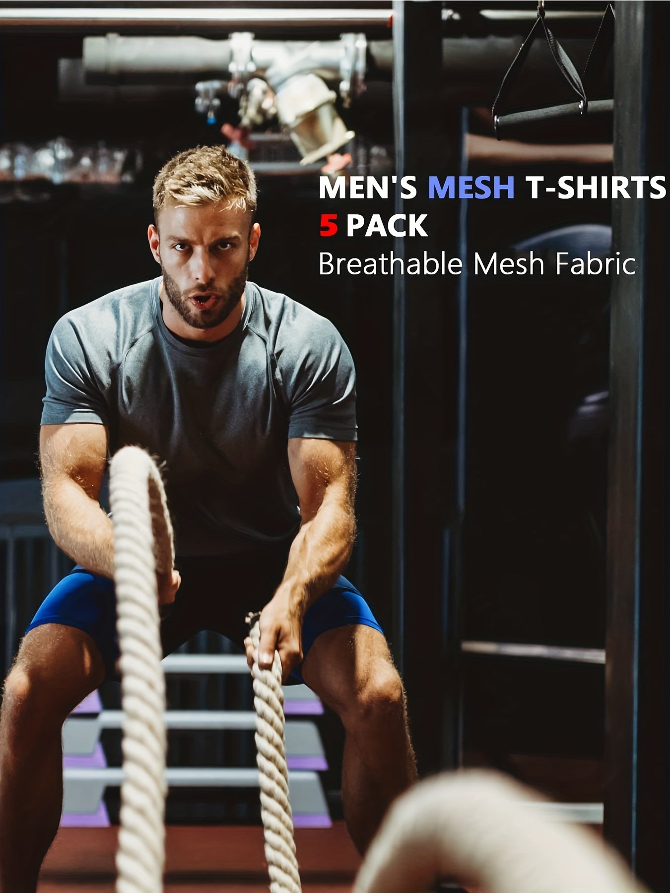 HOPLYNN Men's Short Sleeve Crew Neck T Shirts 5-Pack