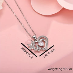 Heart Butterfly Pendant Necklace for Girls