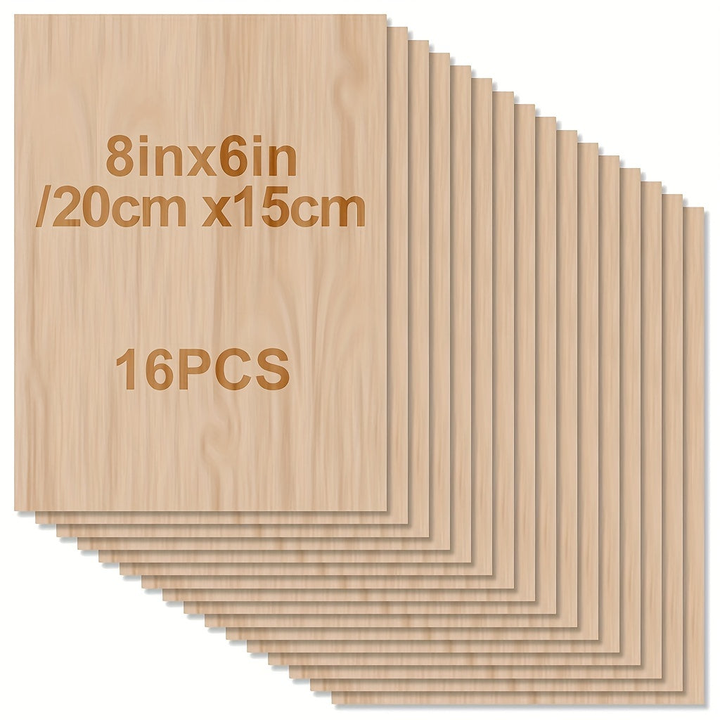 Unfinished Wood Sheets for Crafts 8x6x1.5 Inch 2mm Thick