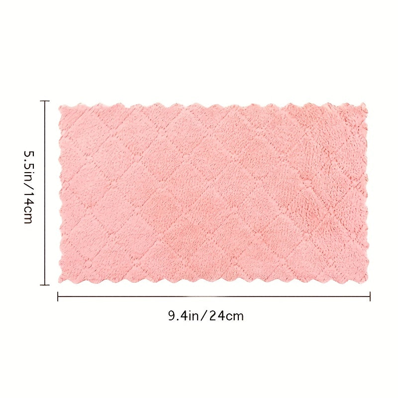 10pcs Microfiber Dishwashing Towels Absorbent Cleaning Rags Kitchen Supplies