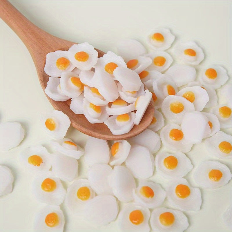Miniature Food Set with Eggs - Poached and Fried - Dollhouse Play Props