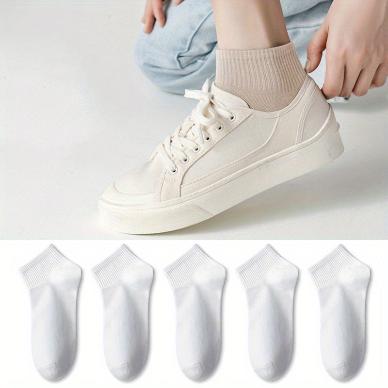 10 Pairs Colorful Ribbed Short Socks for Women
