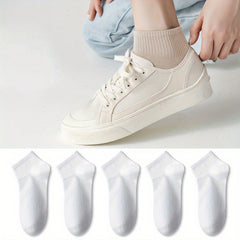 10 Pairs Colorful Ribbed Short Socks for Women