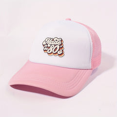 Pink Print Trucker Hat Adjustable Breathable Dad Hats For Women