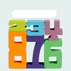 Wooden Number Building Blocks Stack High Math Puzzle Toy
