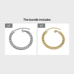 Men's Titanium Cuban Bracelet Chain Jewelry