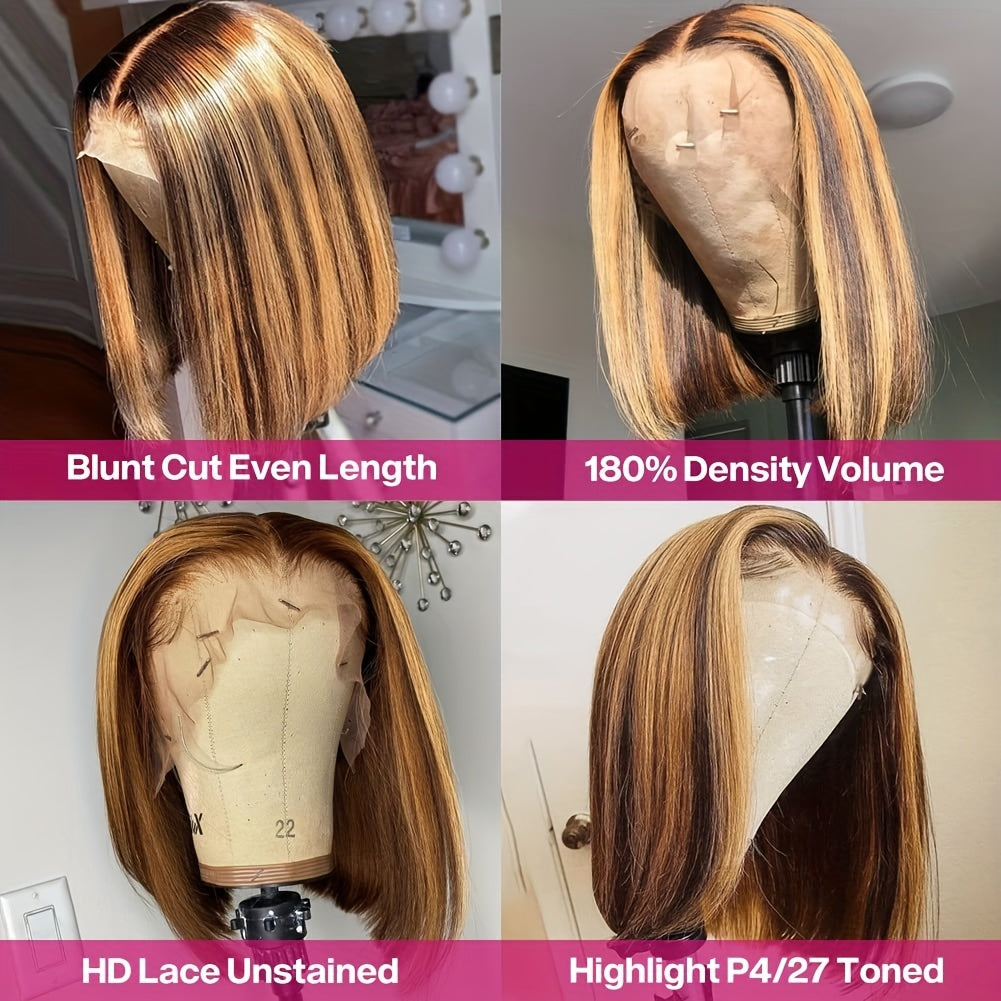 Human Hair Bob Wig Straight Lace Front Wig Brazilian Short Bob Wigs