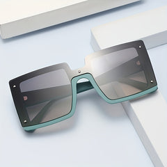 Large Square Sunglasses Casual Block Gradient Glasses UV400