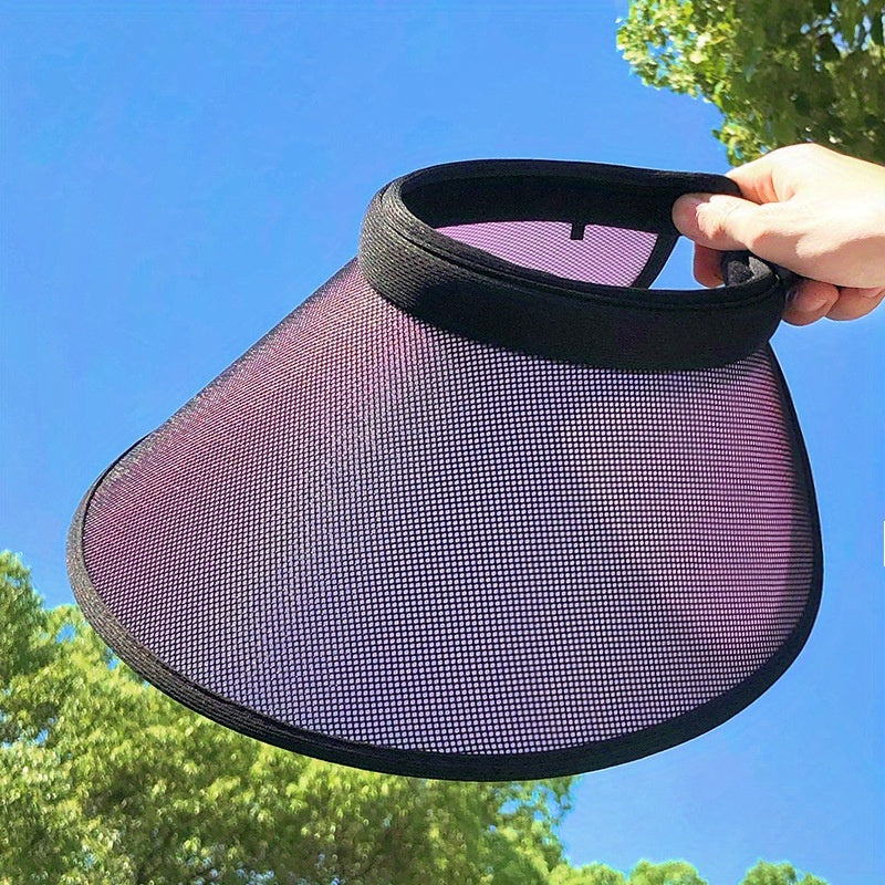 Summer Photochromic Visor Hat Mesh Wide Brim UV Protection Sun Hat for Women