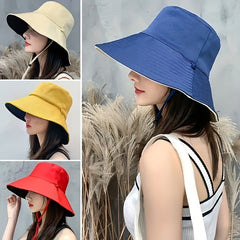 Reversible Bucket Hat UV Protection Travel Beach Hats