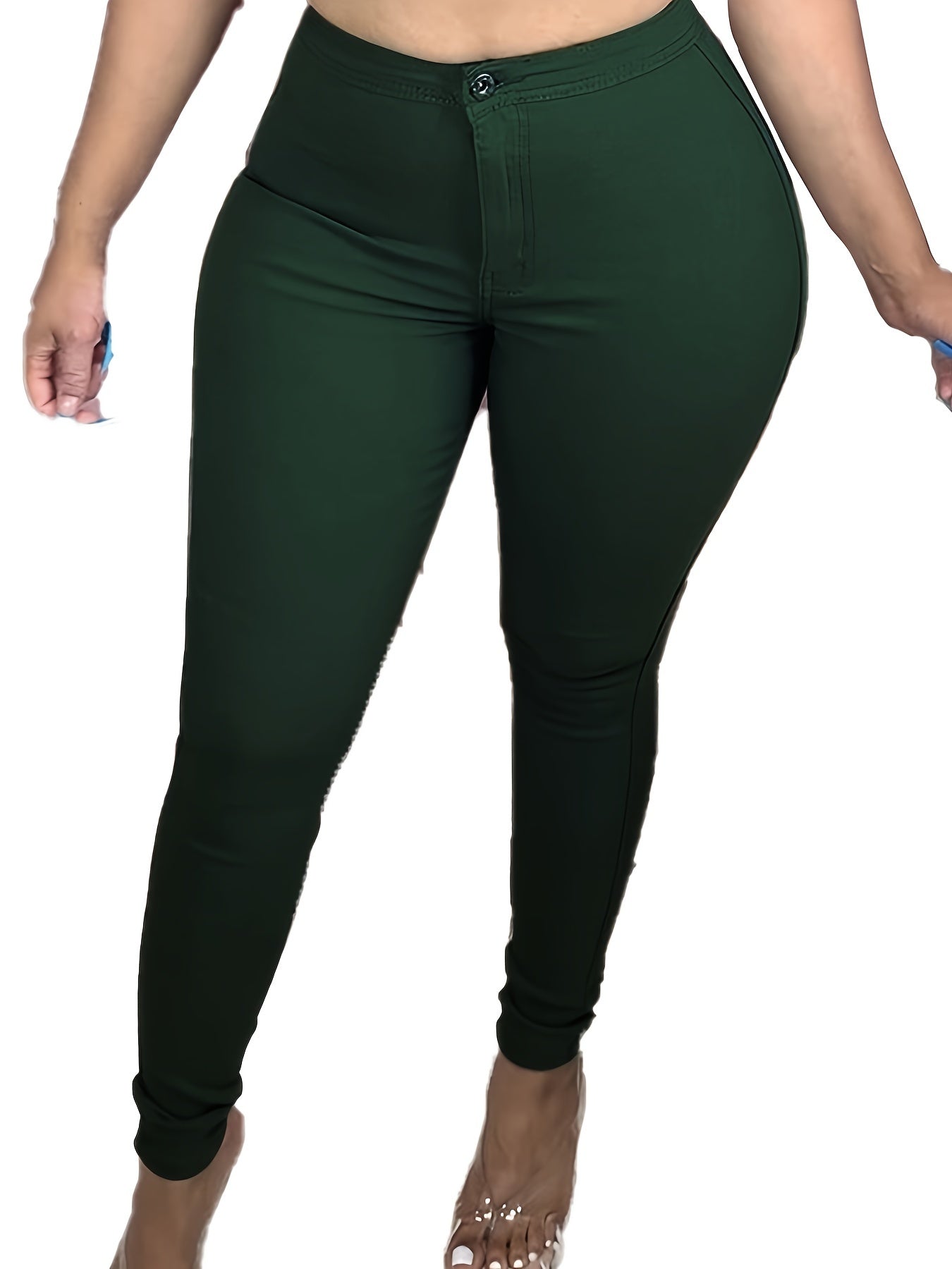 Solid Slim Long Length Corset Leg Pants