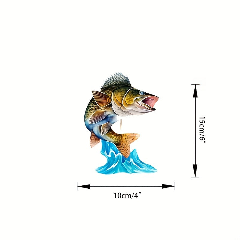 Jumping Bass Trout 3D Fish Art Decal Car Sticker