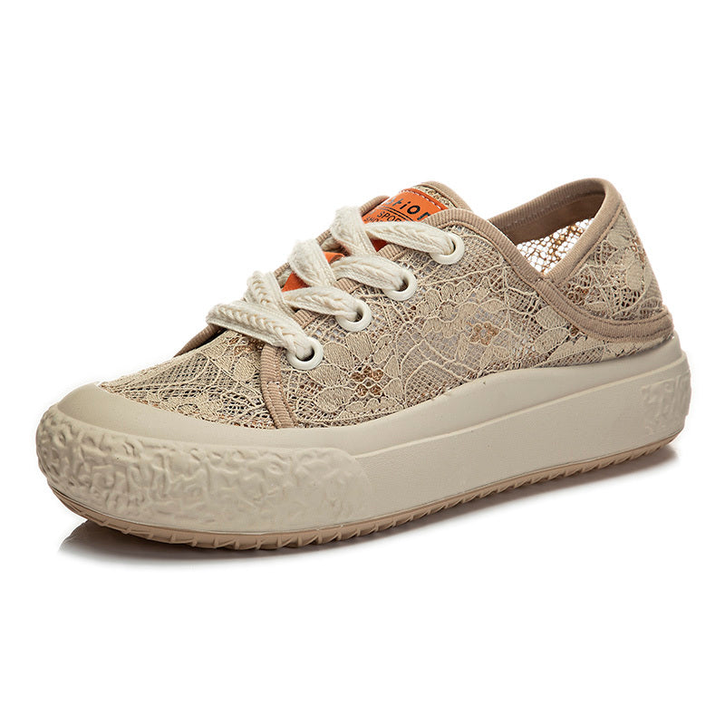 Women's Mesh Breathable Thick Bottom Board Shoes Comfortable Sport Shoes