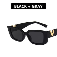 Retro Rectangle Frame Sunglasses UV Protection