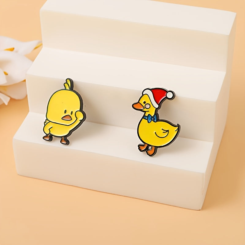 Creative Cartoon Duck Shape Baking Paint Pin Funny Pin