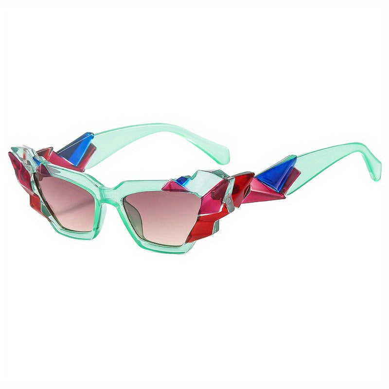 Y2K Irregular Frame Sunglasses Punk Block Glasses UV400