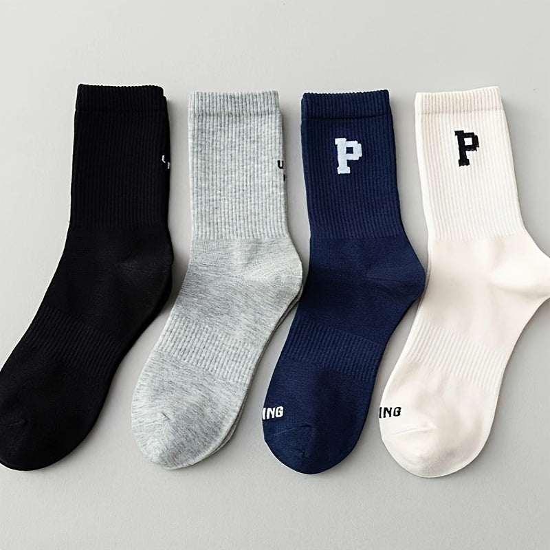 Women's Letter Print Mid Tube Socks