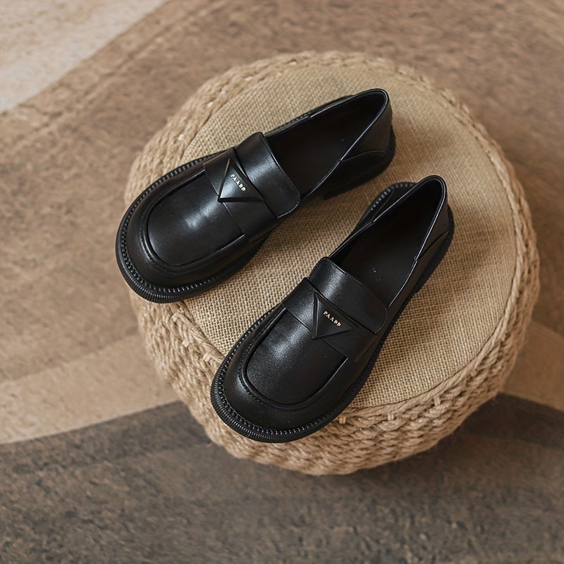 Women's Triangle Decor Loafers Slip On Walking Shoes