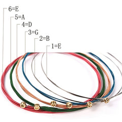 6 Pack Colorful Copper Steel Strings for Acoustic Guitar