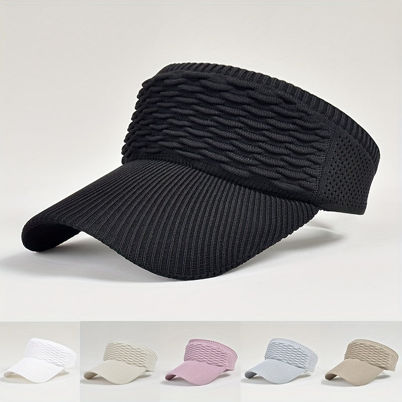 Knitted Wide Brim Sun Visor Hat UV Protection