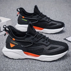 Men's Knit Breathable Running Shoes Lace Up Comfy Soft Sole Sneakers