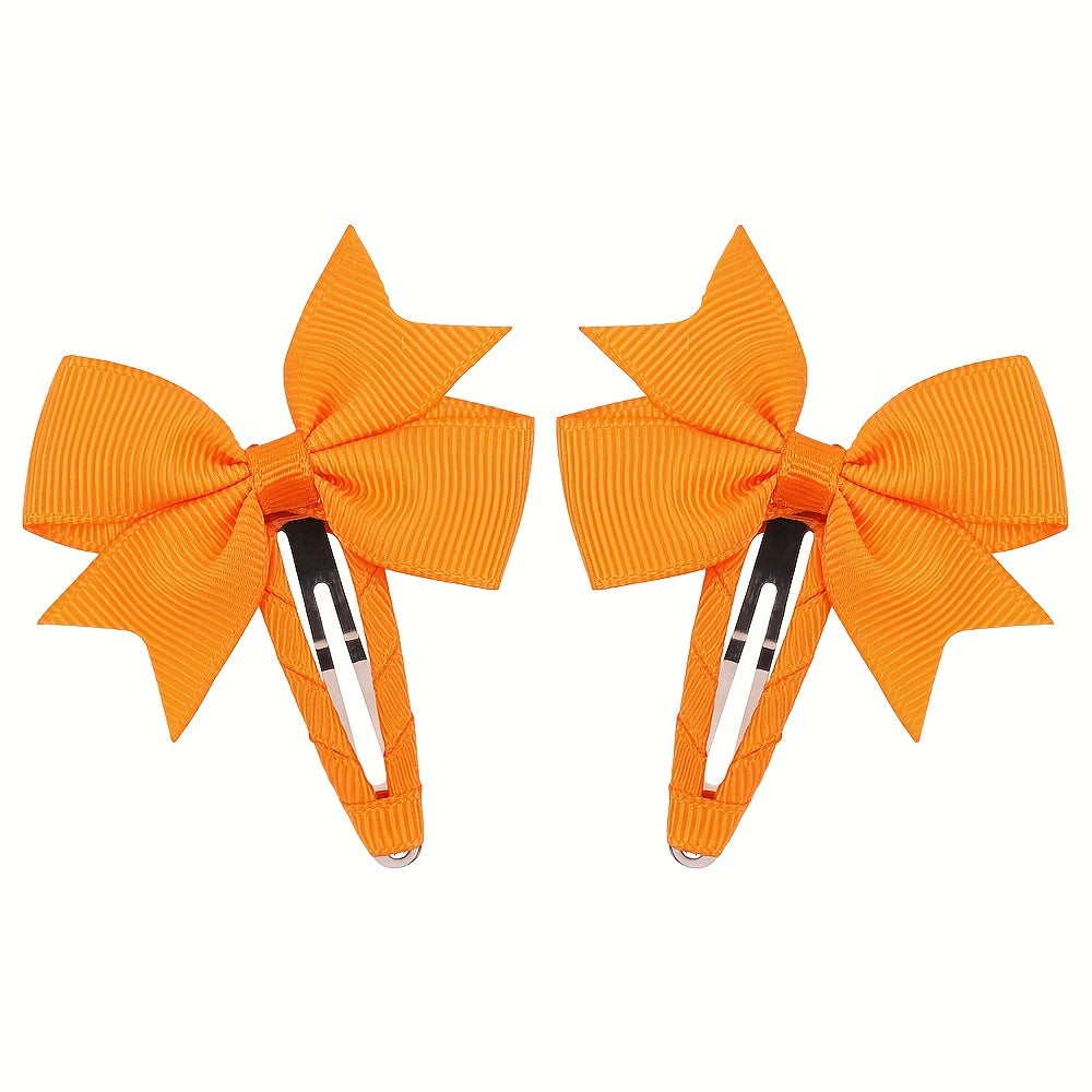 Solid Bow Snap Clip Sweet Hair Clip Style Hair Clip for Side Hair Bang Braids