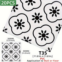 20pcs PVC Marble Floor Stickers Waterproo...